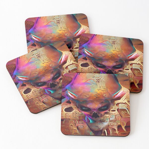 Item preview, Ancient Alien Skull Painting - Ark - Crystals - Aliens designed and sold by CattlettArt.