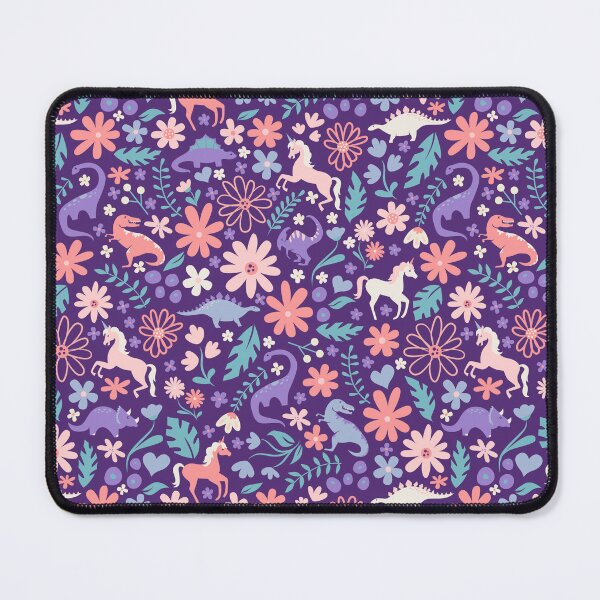 Item preview, Dinosaurs and Unicorns on Purple designed and sold by latheandquill.