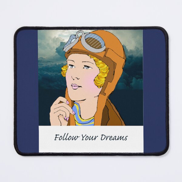 Item preview, Follow Your Dreams Retro Female Pilot designed and sold by ShoaffBallanger.