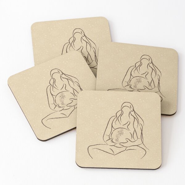 Item preview, Soft Gold Contour Pregnancy Florals designed and sold by Lori Buesking Studio.