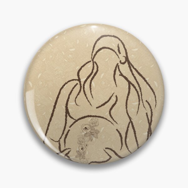 Item preview, Soft Gold Contour Pregnancy Florals designed and sold by Lori Buesking Studio.