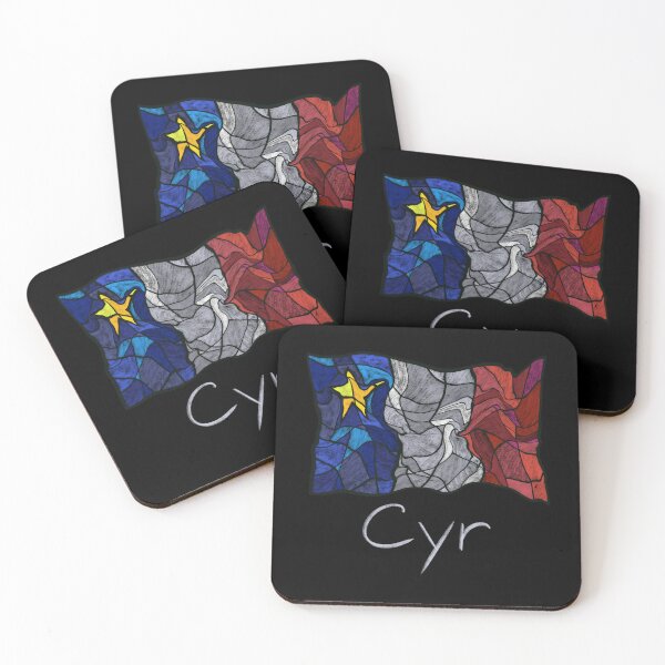 Item preview, Acadian Flag pastel liquid mosaic Cyr  - Drapeau acadien mosaïque liquide pastel vitrail Cyr designed and sold by ColoursOfFrance.