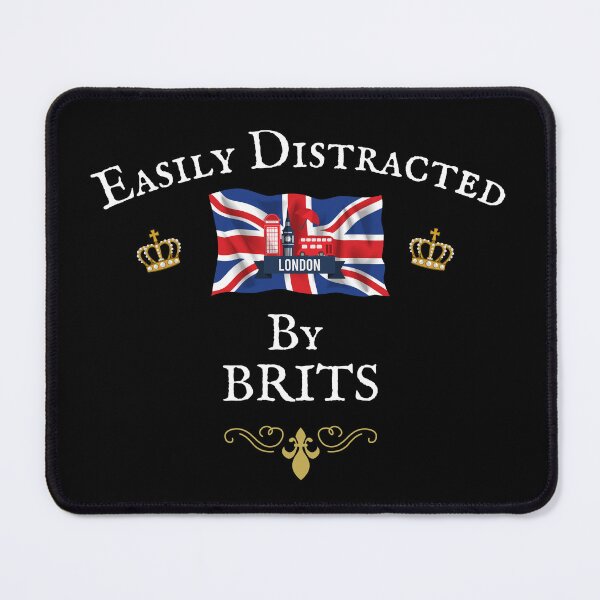 Item preview, EASILY DISTRACTED BY BRITS, Union Jack Flag designed and sold by Krafty Arts Studio.