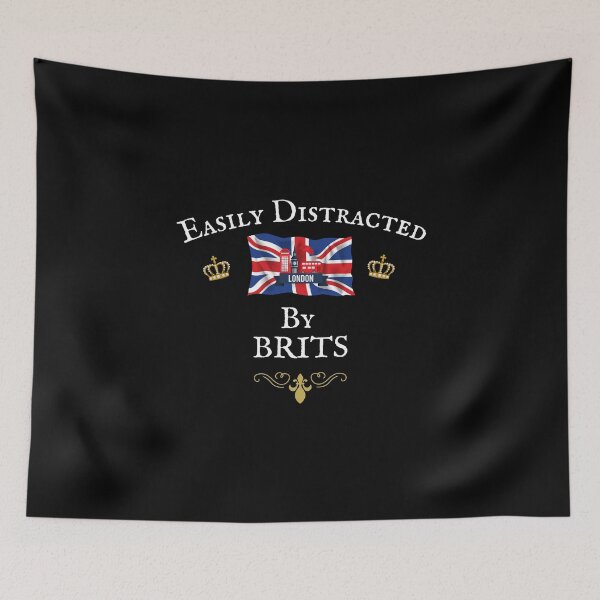 Item preview, EASILY DISTRACTED BY BRITS, Union Jack Flag designed and sold by Krafty  Arts Studio.