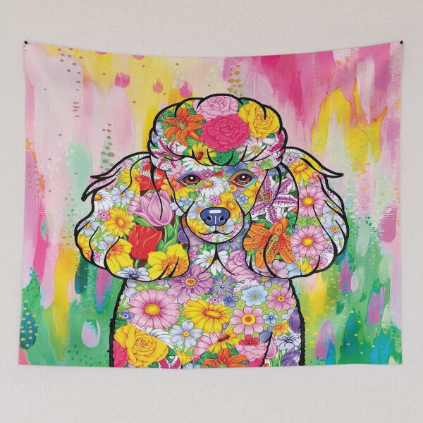 Item preview, Poodle Flower art portrait Cloth designed and sold by MatildaWatson.