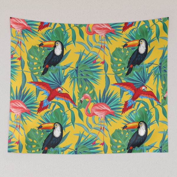 Item preview, Tropical Bird Yellow Background designed and sold by Wilkinson39.