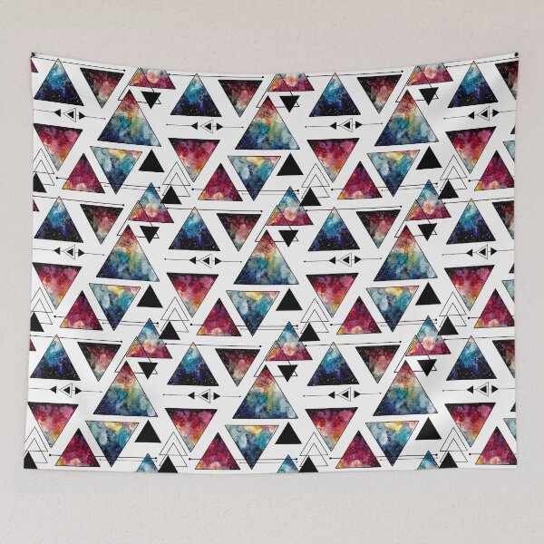 Item preview, Watercolor Red and Blue Nebula in Triangles designed and sold by Cordata.