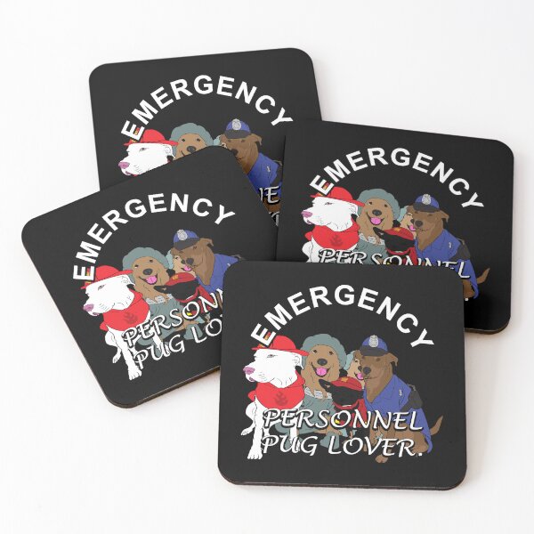 Item preview, Dog squad emergency personnel, pug lover artistic design designed and sold by SamRVstore.