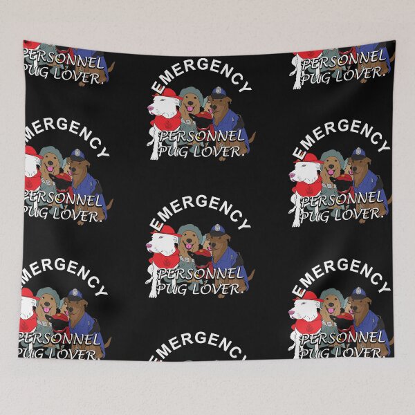 Item preview, Dog squad emergency personnel, pug lover artistic design designed and sold by SamRVstore.