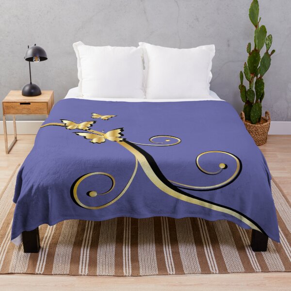 Item preview, Golden Butterfly Swirls Very Peri designed and sold by ChantalDesign.