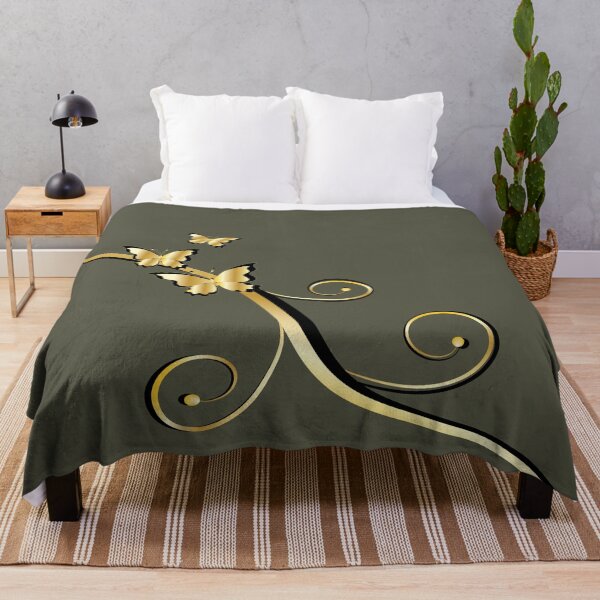 Item preview, Copy of Golden Butterfly Swirls Green Ebony designed and sold by ChantalDesign.
