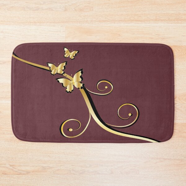 Item preview, Golden Butterfly Swirls Burgundy designed and sold by ChantalDesign.