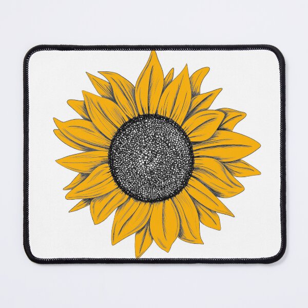 Item preview, Yellow Sunflower Line Art Sketch Drawing designed and sold by SparkyMae.