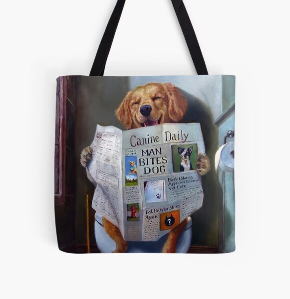 Black Tote Bag Dog Tote Bag Funny Meme With Paws Custom Dog 