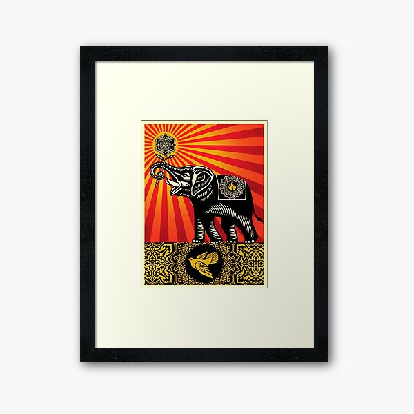 Shepard Fairey Elephant Framed Art Print