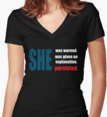 Nevertheless, she persisted. Women's Fitted V-Neck T-Shirt