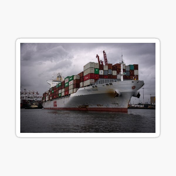 Item preview, Tugs pushing Container vessel in Yarra for wharfage 20161123 7807 designed and sold by Fred Mitchell.