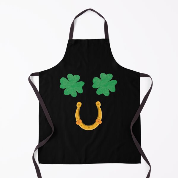 Item preview, St. Patrick's Day Happy Face with Shamrocks and Horseshoe designed and sold by MacAndMoose.