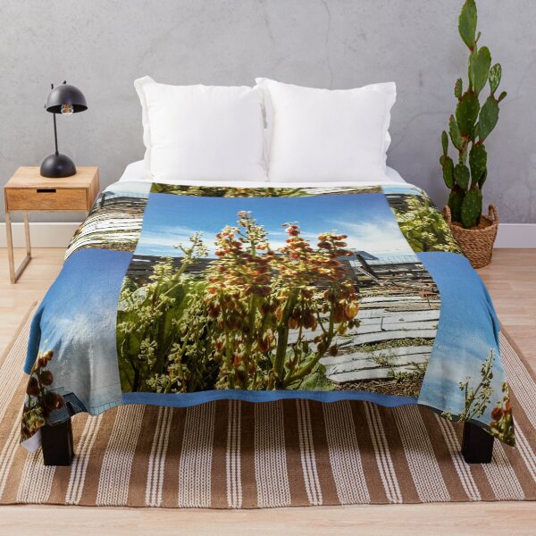 Item preview, Red Rhubarb Flowers, Barn Behind (on Black) designed and sold by GladBlackLamb.
