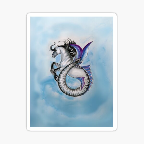 Black Dun Seahorse Sticker