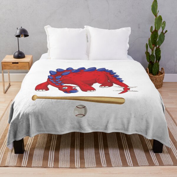Item preview, Dinosaur Playing Baseball ,Funny Good Dinosaur Baseball Lovers Cool Red Blue Design designed and sold by pedrored369.