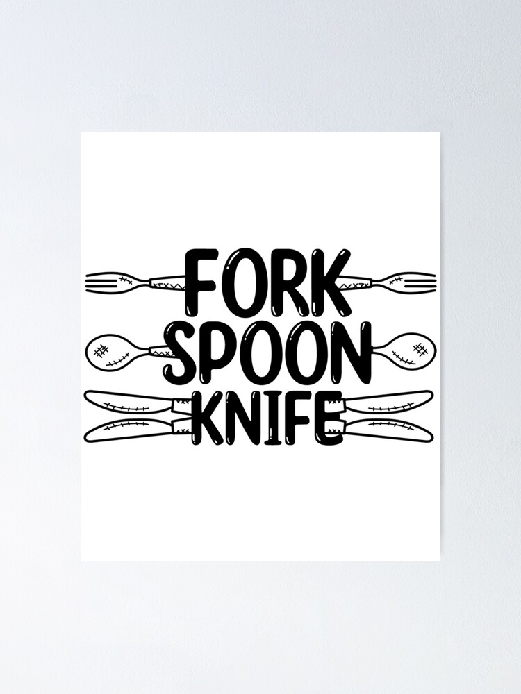 "Fork Spoon Knife What Color Is My Funny Trending meme joke " Poster
