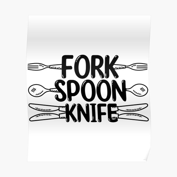 "Fork Spoon Knife What Color Is My Funny Trending meme joke " Poster