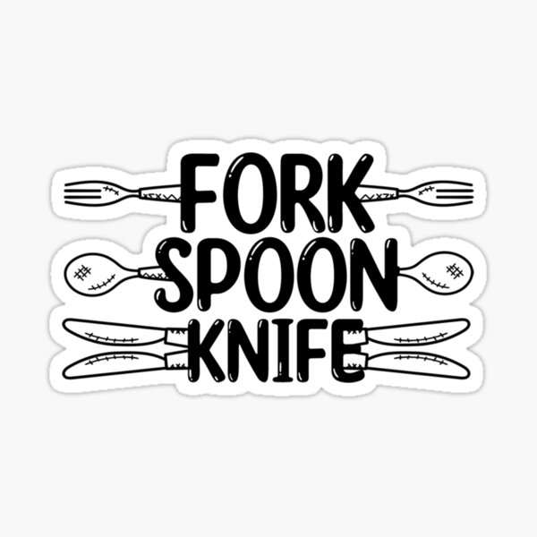 "Fork Spoon Knife What Color Is My Funny Trending meme joke " Sticker