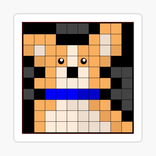 Pixel Corgi: Cute Tan Pembroke Corgi Dog Grid Art Little Shorty ...