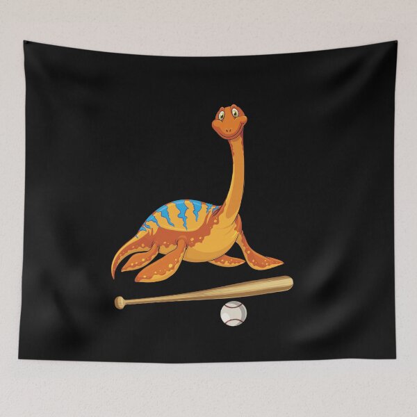 Item preview, Dinosaur Playing Baseball ,Funny Good Dinosaur Baseball Lovers Cute Orange Design designed and sold by pedrored369.