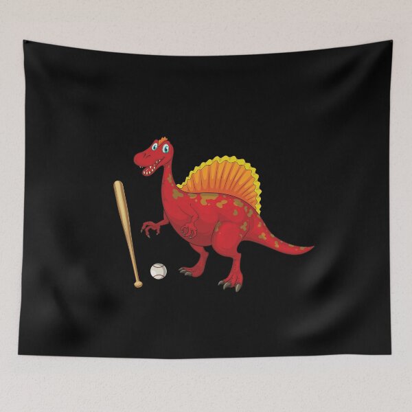 Item preview, Dinosaur Playing Baseball ,Funny Good Dinosaur Baseball Lovers Red Design designed and sold by pedrored369.
