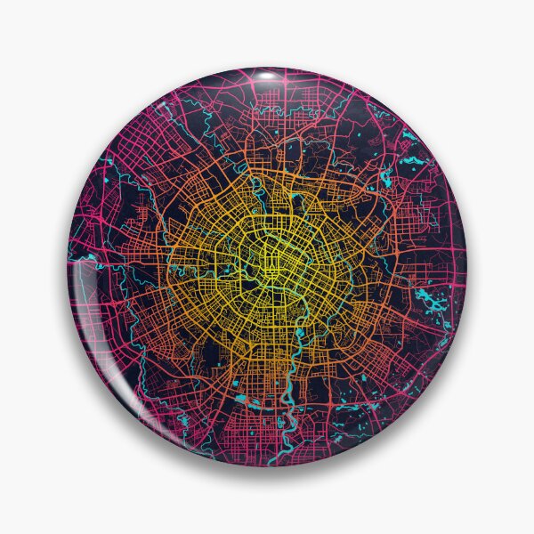 Item preview, Chengdu City Map of Sichuan, China - Neon designed and sold by deMAP.