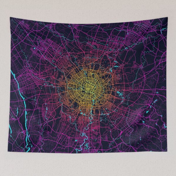 Item preview, Chengdu City Map of Sichuan, China - Neon designed and sold by deMAP.