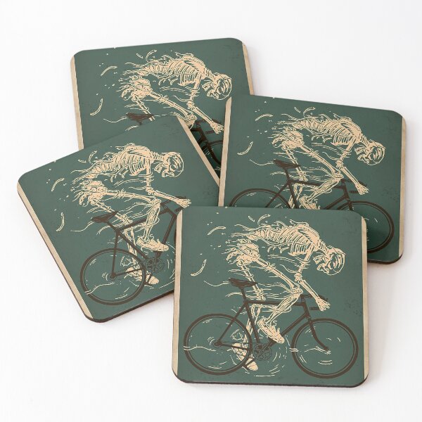 Item preview, retro green worry less cycling skeleton designed and sold by rakiseleva88.