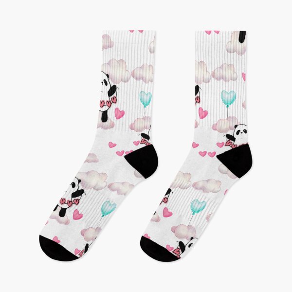 Item preview, Panda Hearts in A Cloudy Sky Pattern designed and sold by mschubbybunny.