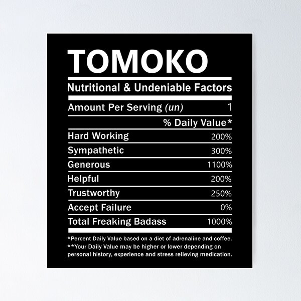 Item preview, Tomoko Name T Shirt - Tomoko Nutritional And Undeniable Factors Gift Item Tee designed and sold by lanawalton.