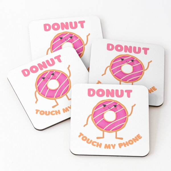 Item preview, Donut Touch My Phone Pun Pink Donut designed and sold by LuckyKermit.