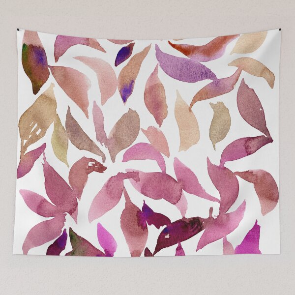 Item preview, Loose Watercolor Leaves - Magenta designed and sold by ASueCreative.