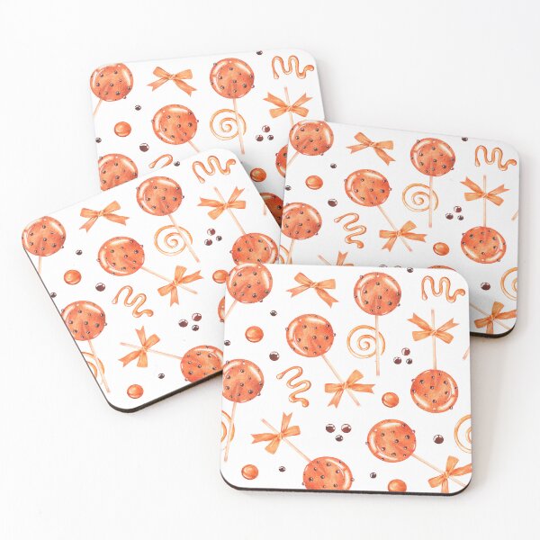 Item preview, Caramel lollipops pattern hand-drawn with watercolor paints. designed and sold by Trilisti.