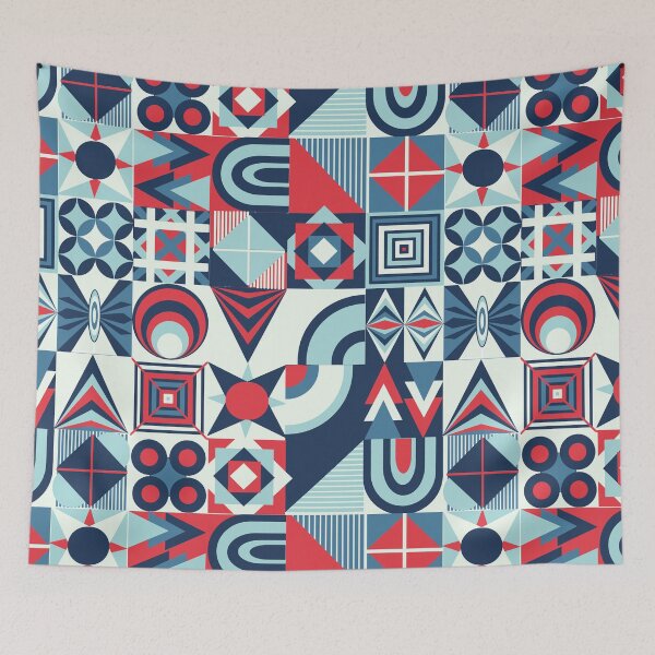 Item preview, Neo Geo Design for Summer - Red, White and Blues - Nautical designed and sold by LthrDaddyBear.