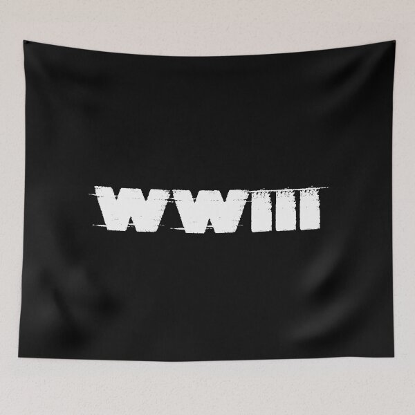 Item preview, world war 3 white bold typography designed and sold by X-Trends.