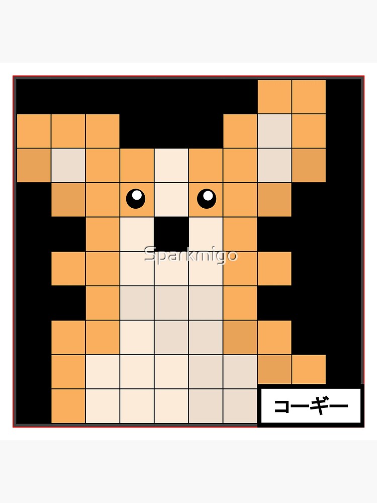 Pixel Corgi: Cute Tan Pembroke Corgi Dog Grid Art Little Shorty ...