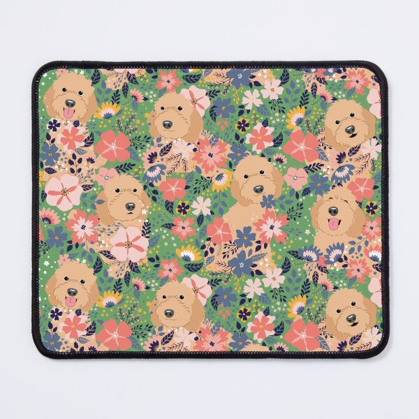 Item preview, Apricot Cockapoo Cavapoo Cavoodle Garden - Green Background designed and sold by Lulupainting.