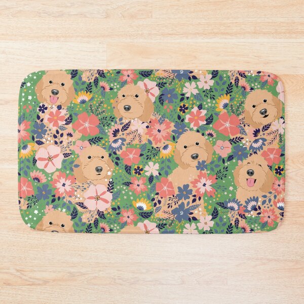 Item preview, Apricot Cockapoo Cavapoo Cavoodle Garden - Green Background designed and sold by Lulupainting.