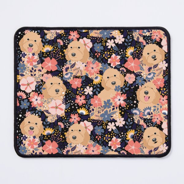 Item preview, Apricot Cockapoo Cavapoo Cavoodle Garden - Black Background designed and sold by Lulupainting.
