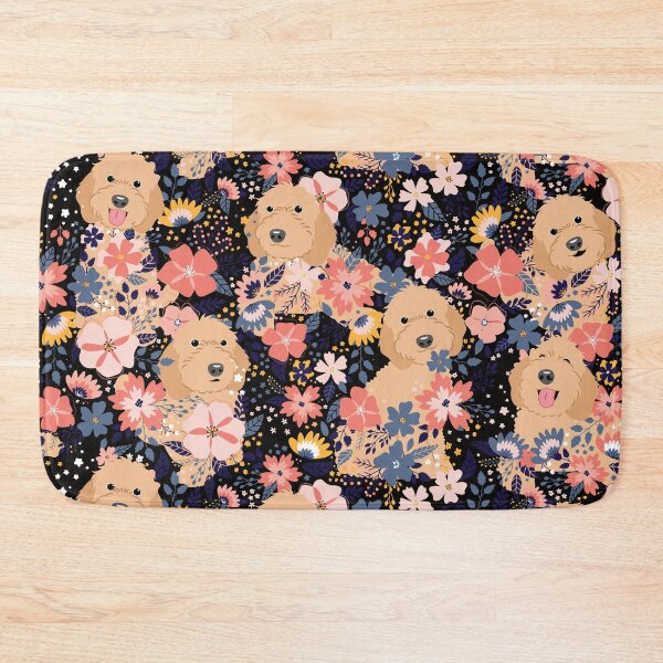 Item preview, Apricot Cockapoo Cavapoo Cavoodle Garden - Black Background designed and sold by Lulupainting.