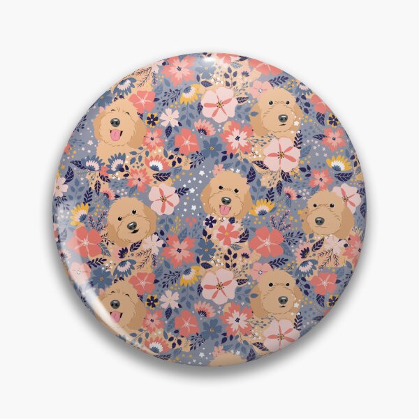 Item preview, Apricot Cockapoo Cavapoo Cavoodle Garden - Gray Background designed and sold by Lulupainting.