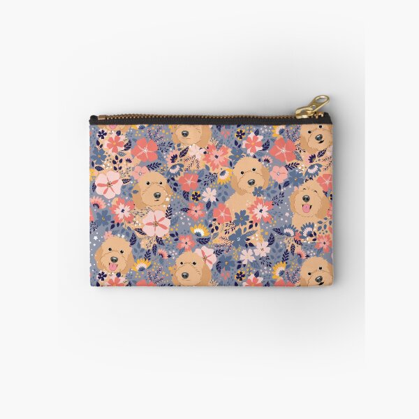 Item preview, Apricot Cockapoo Cavapoo Cavoodle Garden - Gray Background designed and sold by Lulupainting.