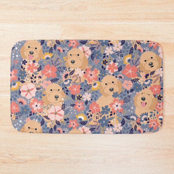 Item preview, Apricot Cockapoo Cavapoo Cavoodle Garden - Gray Background designed and sold by Lulupainting.