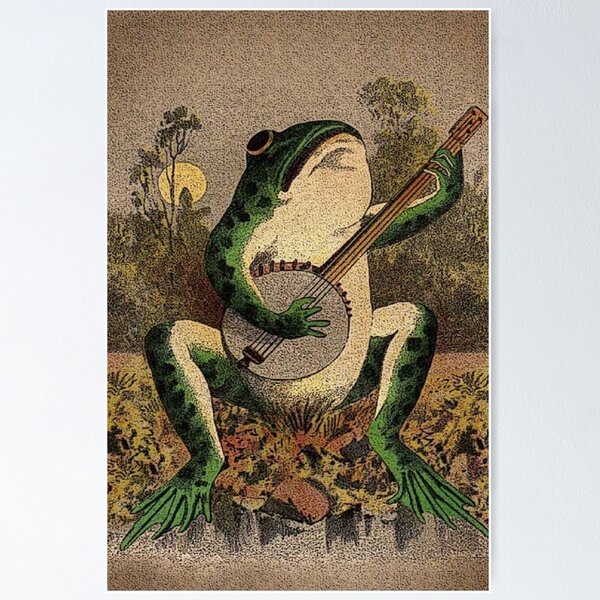 Item preview, A Frog Playing Banjo in The Moonlight designed and sold by amandahaubr.